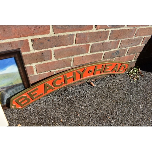 1086 - Railwayana: a 'Spooner Album'; together with two reproduction railway signs and a holographic train ... 