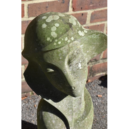 1088 - A composition stone figure of female nude; together with a composition stone bust of lady.&nbsp;... 