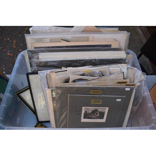 1092 - Three boxes of various prints and etchings.