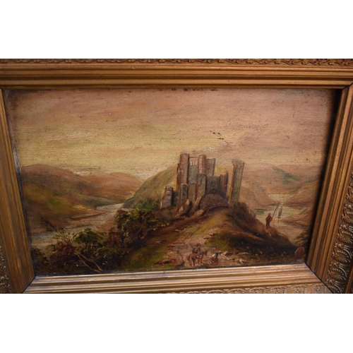 1093 - (LC) A watercolour of beach scene, signed Stuart; together with two fretwork wall mirrors and other ... 
