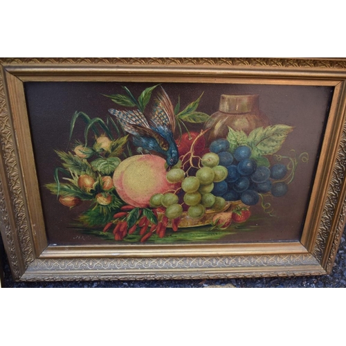 1093 - (LC) A watercolour of beach scene, signed Stuart; together with two fretwork wall mirrors and other ... 