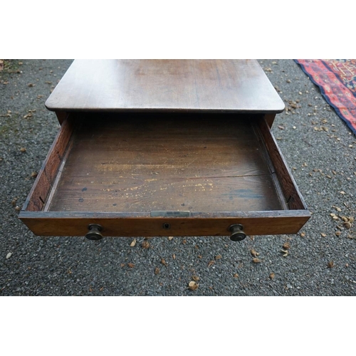 1099 - (LC) An antique mahogany low table, having one drawer, 76cm wide x 54cm deep x 47cm high.... 