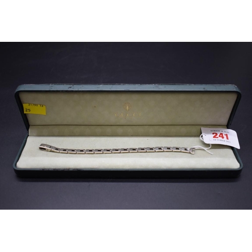 241 - A cased Gucci silver link bracelet, stamped 925, 18.5cm, 24g.