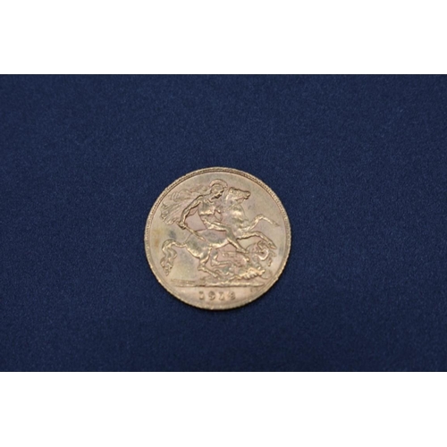 267 - Coins: a George V 1913 gold half sovereign.