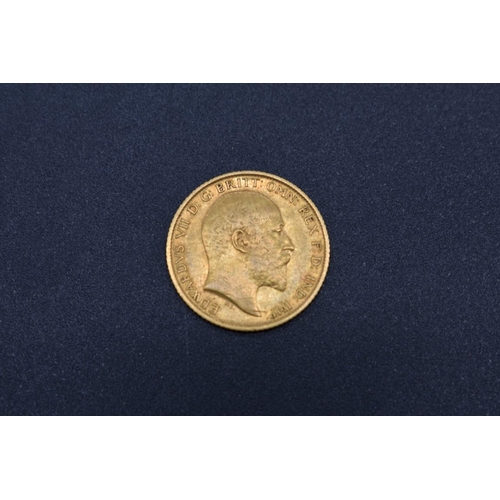 268 - Coins: an Edward VII 1906 gold half sovereign.