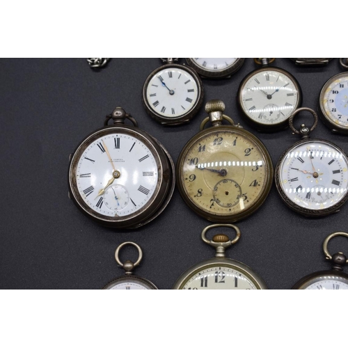 57 - A quantity of silver, white metal and other pocket and fob watches. (19)