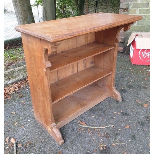 1080a - An interesting Victorian pine open cabinet, in the ecclesiastical style.