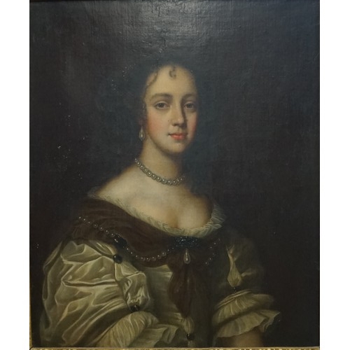 1769 - (LC) Follower of Sir Peter Lely, 17th century, Catherine of Braganza, oil on canvas, 74 x 61.5cm....