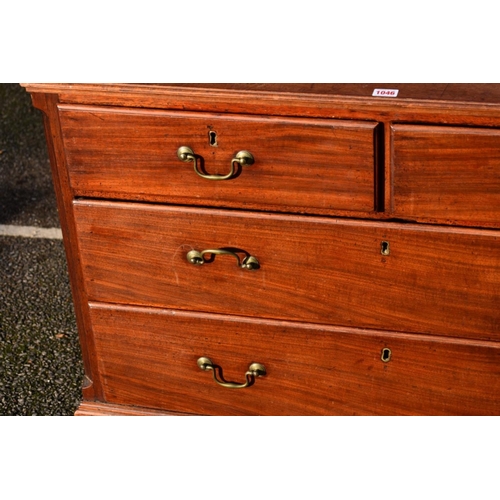 1046 - A small 18th century mahogany chest of drawers, 102cm wide x 49cm deep x 70cm high. ... 