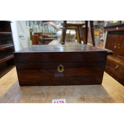 1236 - A Victorian rosewood casket, 25cm wide; together with another George III mahogany octagonal casket, ... 