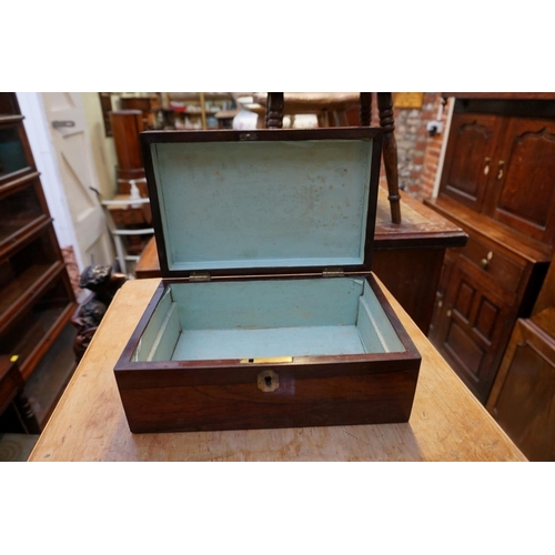 1236 - A Victorian rosewood casket, 25cm wide; together with another George III mahogany octagonal casket, ... 