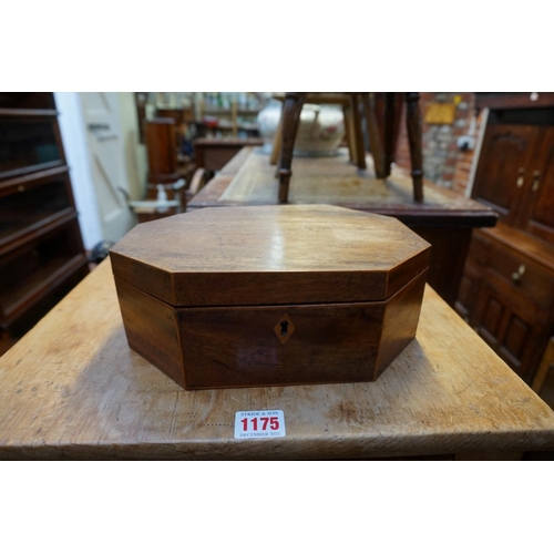 1236 - A Victorian rosewood casket, 25cm wide; together with another George III mahogany octagonal casket, ... 