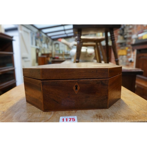 1236 - A Victorian rosewood casket, 25cm wide; together with another George III mahogany octagonal casket, ... 