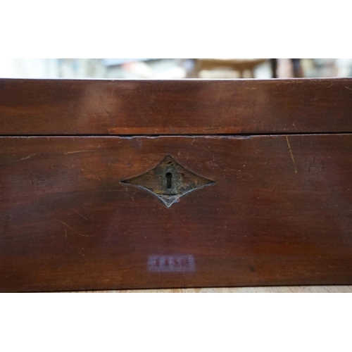 1236 - A Victorian rosewood casket, 25cm wide; together with another George III mahogany octagonal casket, ... 