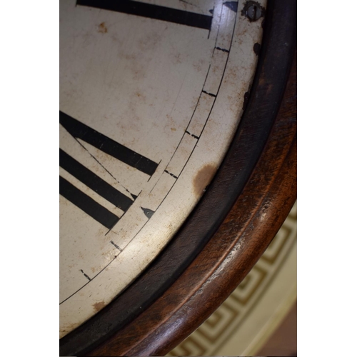 1347 - An early 19th century mahogany fusee circular wall clock, the 13in dial inscribed 'Phillips, Maker, ... 