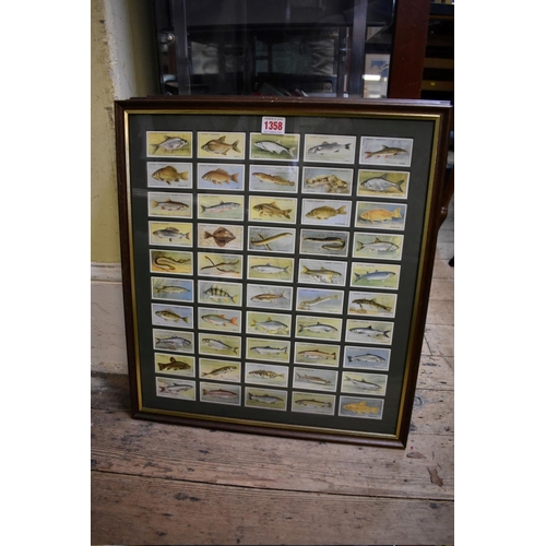 1358 - Five framed displays of Player's and Wills's cigarette cards. 