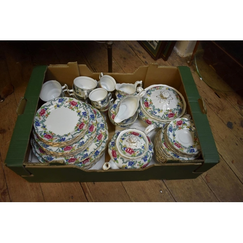 1361 - A Booths 'Floradora' pattern tea and dinner service. (55 pieces including lids)