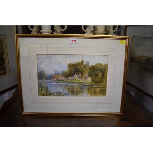 1389 - F G Coleridge, Thames scenes, a pair, each signed, watercolour, 19.5 x 32cm. (2) ... 