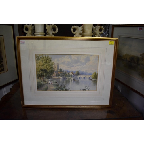 1389 - F G Coleridge, Thames scenes, a pair, each signed, watercolour, 19.5 x 32cm. (2) ... 