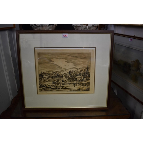 1392 - Ethelbert White, 'Porlock Weir', signed and titled, etching, pl.25 x 32.5cm.