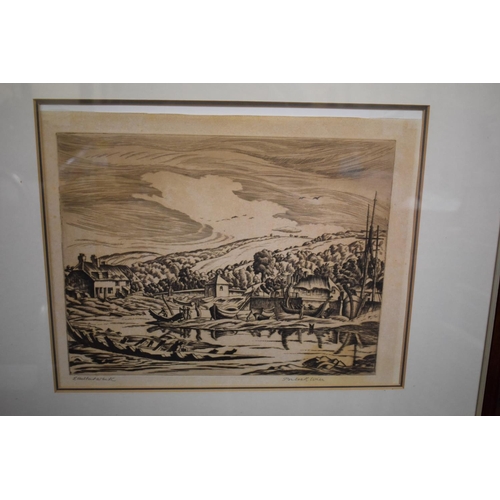 1392 - Ethelbert White, 'Porlock Weir', signed and titled, etching, pl.25 x 32.5cm.