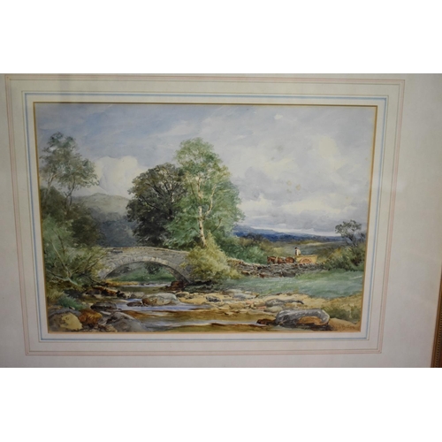 1394 - David Bates, 'In Glen Falloch, Dunbartonshire', signed, inscribed on old label verso, watercolo... 