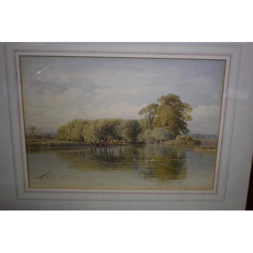 1395 - George Arthur Fripp, 'On The Thames', inscribed on old label verso, watercolour, 26 x 36cm.... 