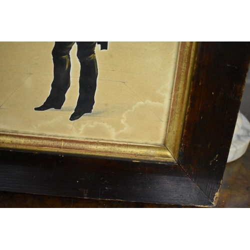 1399 - An early 19th century silhouette of a standing gentleman, with gilt highlights, 24 x 16cm. &nbs... 