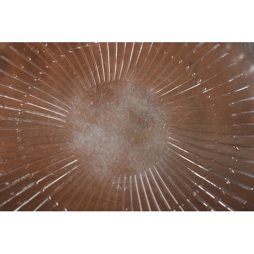 1406 - A large Lalique 'Marguerites' pattern clear and frosted glass circular bowl, 36cm diameter; together... 