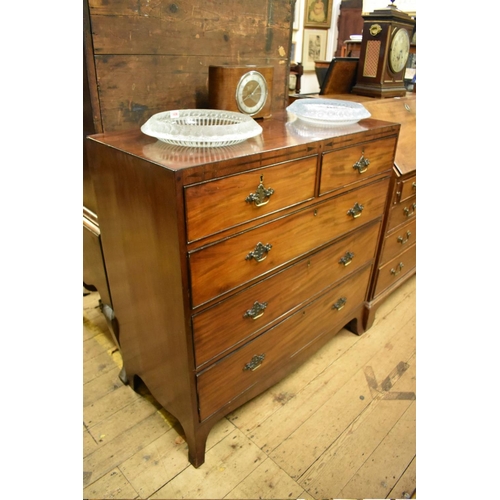 1407 - A Regency mahogany and inlaid chest of drawers, possibly Scottish, 106.5cm wide.