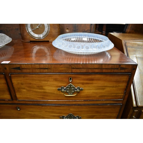 1407 - A Regency mahogany and inlaid chest of drawers, possibly Scottish, 106.5cm wide.