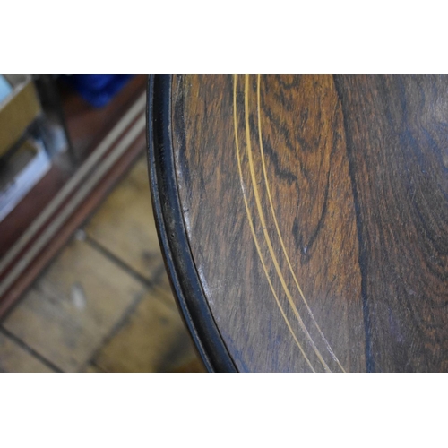 1414 - A late Victorian rosewood and inlaid circular occasional table, 61cm diameter. ... 