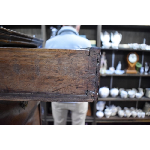 1417 - An 18th century walnut and crossbanded chest on later stand, 153.5cm high x 103cm wide.... 