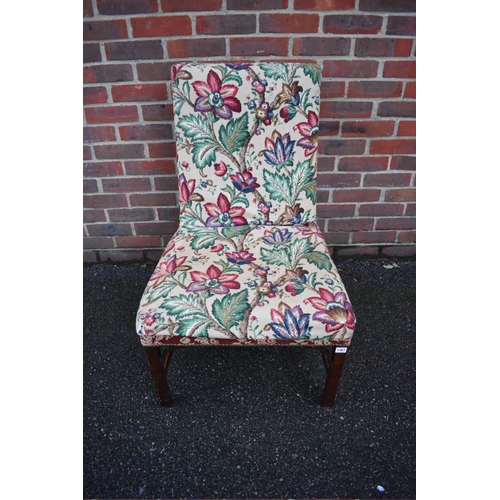 1461 - An 18th century hardwood and upholstered side chair, possibly teak. 