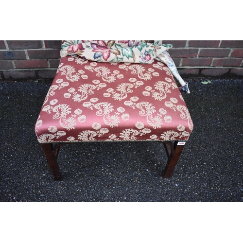 1461 - An 18th century hardwood and upholstered side chair, possibly teak. 