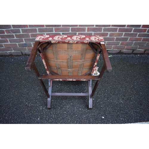 1461 - An 18th century hardwood and upholstered side chair, possibly teak. 