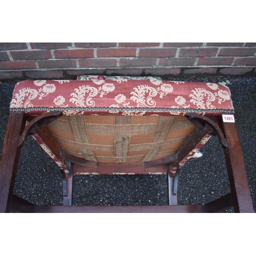 1461 - An 18th century hardwood and upholstered side chair, possibly teak. 