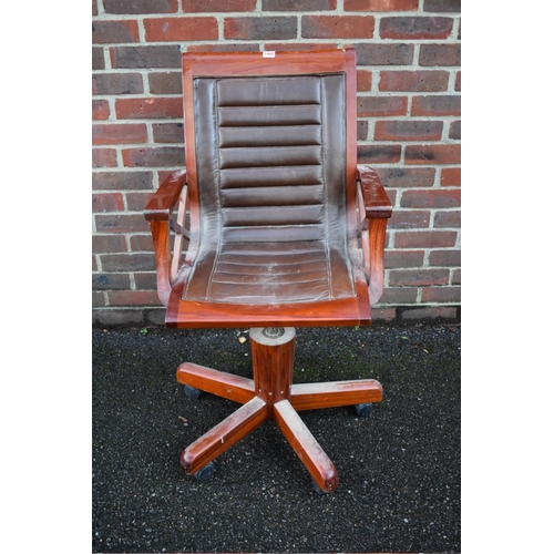 1462 - A contemporary hardwood desk chair, labelled 'Starbay', (mechanism faulty).