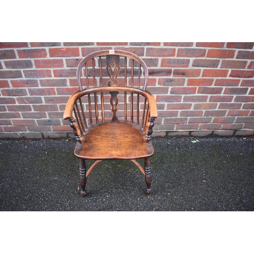 1469 - A pair of late Victorian ash and elm Windsor armchairs. 