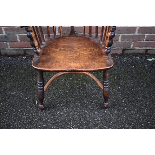 1469 - A pair of late Victorian ash and elm Windsor armchairs. 