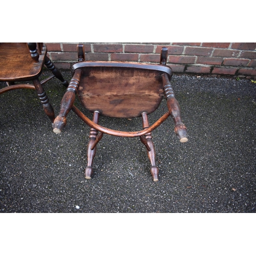 1469 - A pair of late Victorian ash and elm Windsor armchairs. 