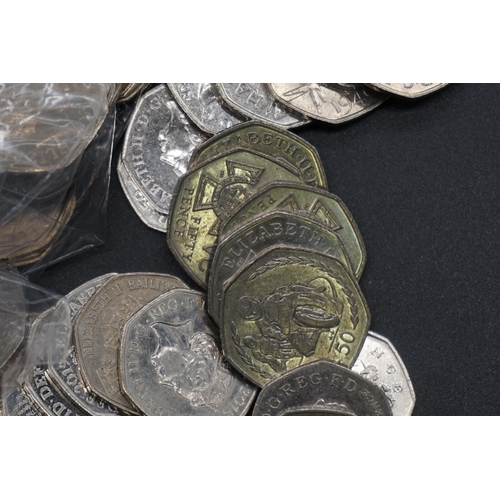 412 - Coins: Royal Mint, a quantity of collectable circulated fifty pence coins, comprising: twenty seven ... 