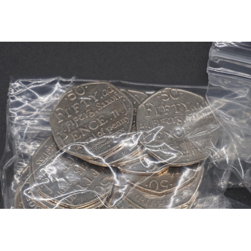 412 - Coins: Royal Mint, a quantity of collectable circulated fifty pence coins, comprising: twenty seven ... 