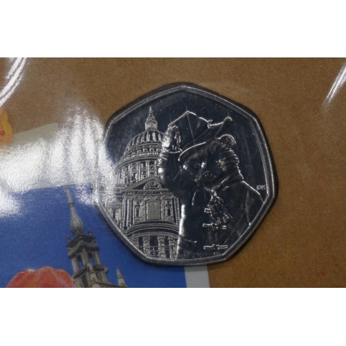 423 - Coins: Royal Mint, four 2019 Paddington Bear coin packs, sealed.