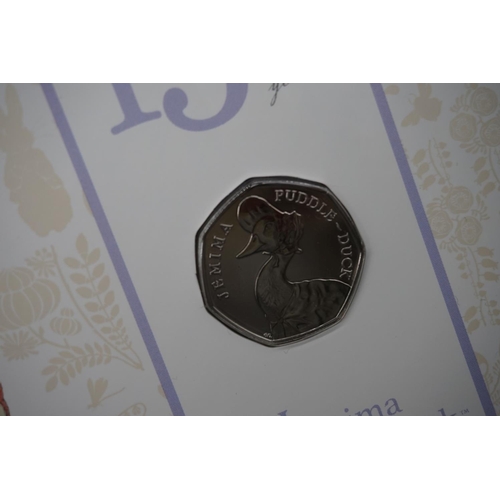 430 - Coins: Royal Mint, seven 'Beatrix Potter and Her Littles Tales' 2018 uncirculated fifty pence coin p... 