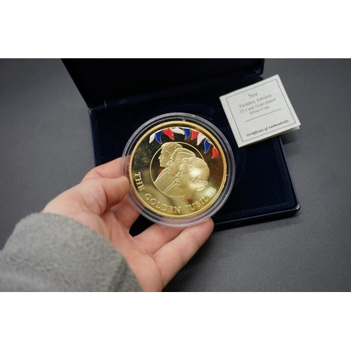 437 - Coins: a cased limited edition Westminster Collection Elizabeth II 2002 Falkland Islands gold plated... 