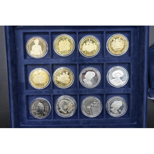 438 - Coins: eleven various Westminster Collection Elizabeth the Queen Mother gold plated silver, and silv... 