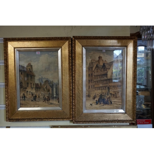 1440a - Robert Sanderson, Edinburgh street scenes, a pair, each signed, watercolour, 52 x 32cm.... 