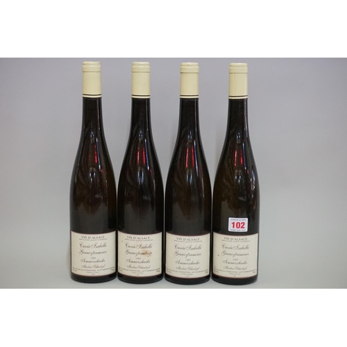 102 - Four 75cl bottles of Gewurztraminer Cuvee Isabelle, 1989, Jean Schaetzel. (4)