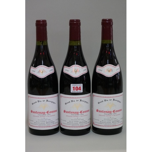 104 - Three 75cl bottles of Santenay-Comme 1er Cru, 1996, Jean-Claude Belland. (3)